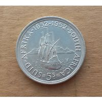 Южная Африка, 5 шиллингов 1952 г., серебро 0.500, 300 лет основанию Кейптауна