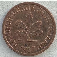 Германия 1 пфенниг 1987 г. F