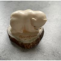 Статуэтка Мишка на льдине. Чукотка. Уэлен. Клык моржа. Бивень. СССР. Приятная работа