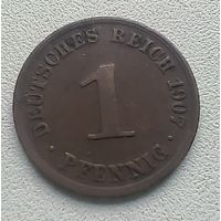 Германия 1 пфенниг, 1907 А  2-12-63