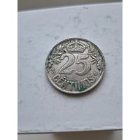 25 сентимо 1925 года Испания. Монета не чищена. 45269