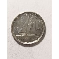 Канада 10 центов "100 летний юбилей -Bluenose" 2021
