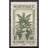 54.FrK. Франция. Колонии. Мартиника. Доплатные марки. Фрукты. 1933 г. 60C.  Mi.#19.