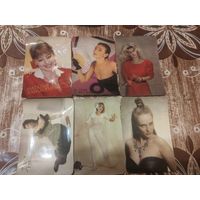 Календарики,1990,1991,артисты,пластик