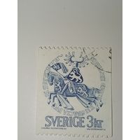 Марка Швеция 1976 год  с изображением средневековой печати герцога Эрика Магнуссона.