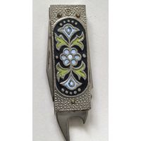 Нож МИНИ .открывашка маникюрный. Павлово СП. Эмали. СССР.  ГОРЯЧИЕ ЭМАЛИ СССР