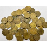 50 шт. пятикопеечных монет 1924-1957 годов.