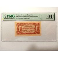 Чехословакия 1 крона 1944 год PMG 64 UNC
