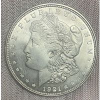 Монета 1 доллар 1921 год. США. Доллар Моргана. Монетный двор Филадельфия