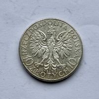 Монета СЕРЕБРО Польша 10 злотых 1932 год Ядвига (знак м.д) ОТЛИЧНЫЕ