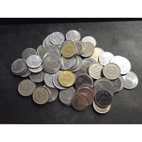 Индия монеты 1,2,5 рупий 63 шт