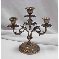 Подсвечник Канделябр на три свечи Бронза 02