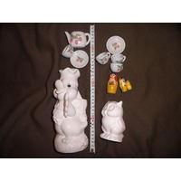 Матрёшка три в одном,утёнок,совёнок,детская посуда из СССР.С рубля.