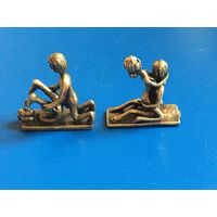 Бронзовая миниатюра, эротика, 2 фигурки