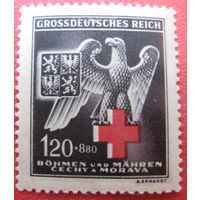 Богемия и Моравия,1943,Mi#132, война Красный Крест орел, **