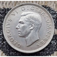 Великобритания 1/2 (пол) кроны 1946 года. Король Георг VI. Серебро. Сторгуй за свою цену, предложи обмен!