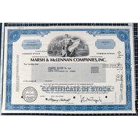 Акция, Marsh and McLennan Companies Inc, 7 акций, 1980