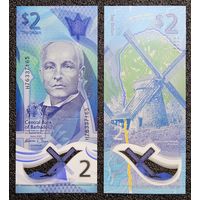 2 доллара Барбадос 2022 г. UNC (полимер)
