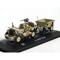 Jeep CJ-2A камуфляж (с прицепом) - Hongwell, 1:43