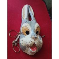 Новогодняя маска. СССР. Заяц. Папье-маше.