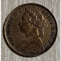 Монета 1 фартинг 1886 год. Великобритания. Королева Виктория