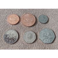 Гернси НАБОР 6 монет 1992-2012 UNC