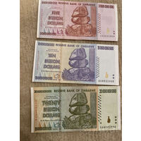 Банкноты Зимбабве unc