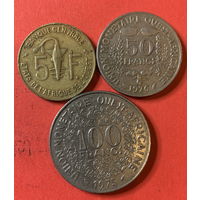 Центральная Африка 3 монеты