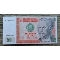 Werty71 Перу 50 инти 1987 UNC банкнота президент Николас де Пьерола