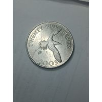 Бермудские острова 25 центов 2003 года .