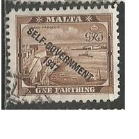 Мальта. Гавань в Валетте. Надпечатка "Самоуправление". 1948г. Mi#199.