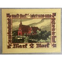 Нотгельд 2 марки Баугеноссеншафт-Айгенхайм 1921 год. Веймарская республика.