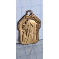 С 1 рубля ! ИКОНКА НАТЕЛЬНАЯ ЛАДОНКА КУЛОН БОГОРОДИЦА ЗОЛОТО 1939 год
