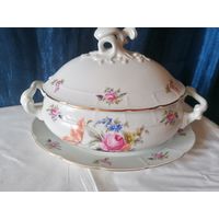 Супница фарфоровая Богемия Чехословакия