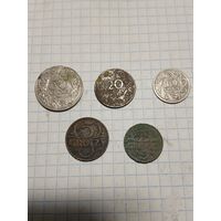Монеты Польши 5 шт., одним лотом. Старт с 2-х рублей. Смотрите другие лоты много интересного.