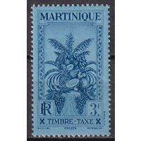 57.FrK. Франция. Колонии. Мартиника. Доплатные марки. Фрукты. 1933 г. 3 Fr.  Mi.#22.