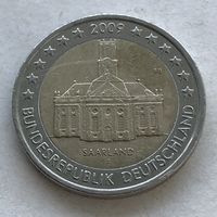 Германия 2 евро 2009 - Церковь Людвига в Саарбрюккен, Саар (F - Штутгарт)