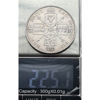 Двойной флорин Англия 1887 год отличное состояние редкая монета