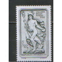 Полная серия из 1 марки 1968г. Австрия "День печати. Рельефный фасад "Посланник богов" в Пуркерсдорфе" MNH