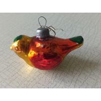 Ёлочная игрушка "ПТИЧКА", подвес, стекло. (СССР, 1960 гг.).