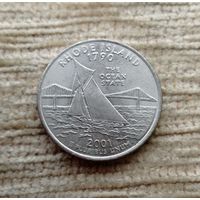 Werty71 США 1 квотер 2001 Род Айленд D Корабль