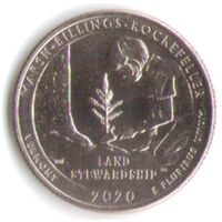 25 центов 2020 г. Парк=54 Национальный исторический парк Рокфеллера Вермонт Двор S _UNC