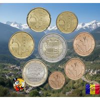 Андорра набор монет 1, 2, 5, 10, 20, 50 евроцентов; 1, 2 евро, UNC. Сторгуй за свою цену, предложи обмен!