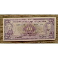 Werty71 Венесуэла 10 боливаров 1961 перевернутый портрет редкая банкнота