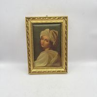 Антикварная шелкография в деревянной раме. Италия. 3712