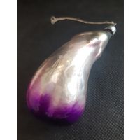 Игрушка ёлочная баклАжан, стекло. СССР