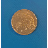 Новая Зеландия 5 центов 1970 год Елизавета II ящерица