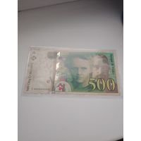 Купюра, банкнота Францыи 500 франков 90е годы
