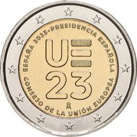 2 евро 2023 Испания Президентство Испании в Совете ЕС UNC из ролла