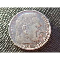 5 рейхсмарок 1935 Берлин A Третий рейх! Рейхспрезидент Германии Пауль фон Гинденбург! Серебро 13,88 грамма 900 пробы 0,402 унции! ВОЗМОЖЕН ОБМЕН!